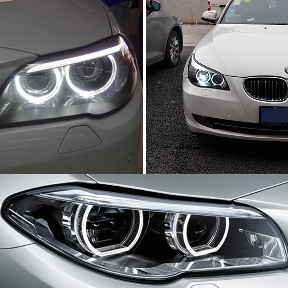 LED Angel Eyes Light Bulbs H10W White Fit For BMW E60 E61 LCI Facelift