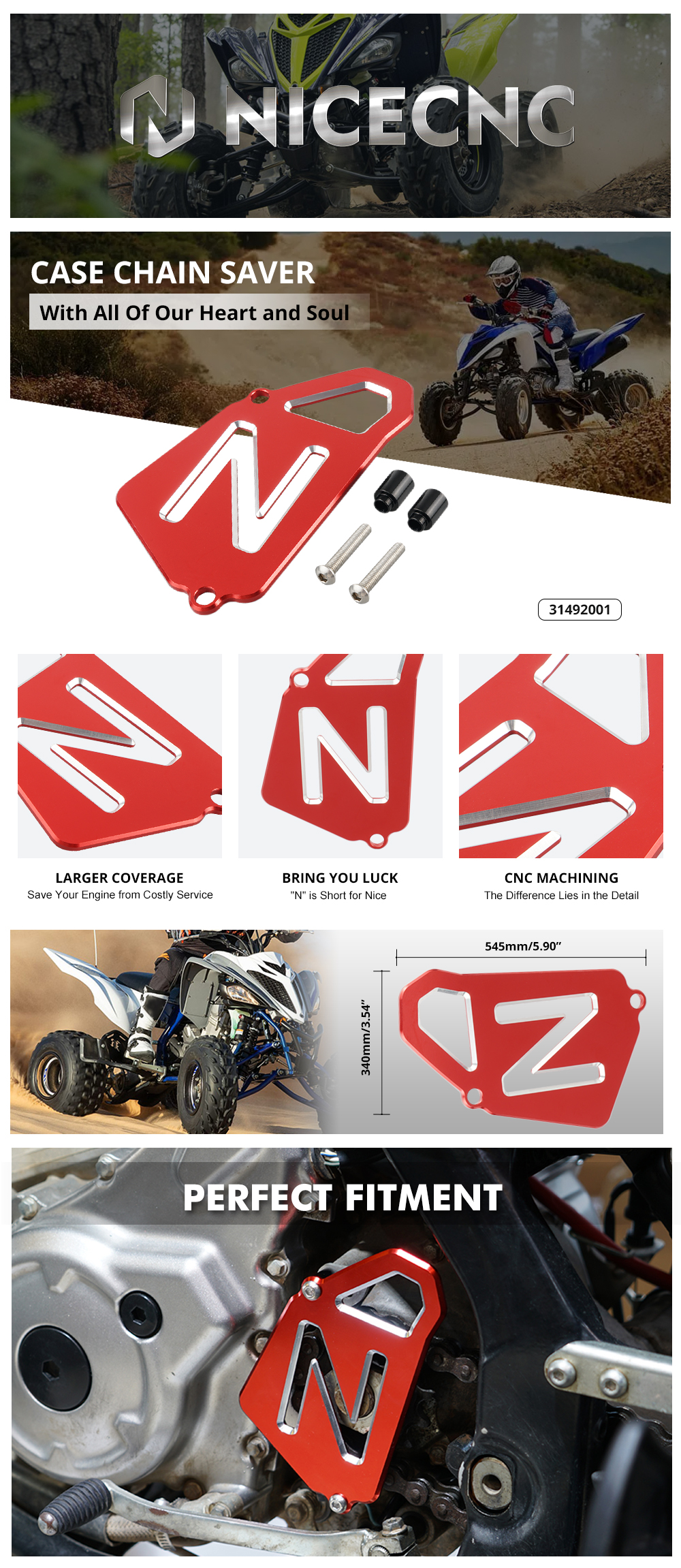 Couvercle De Carter Moteur Aluminium Pour Yamaha Raptor 700 (2006-2024) - Protection Renforcée, Usiné CNC, Anodisé