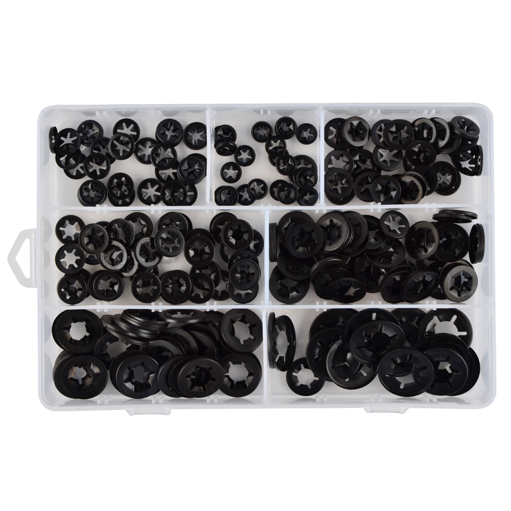 260 x Speed Lock Washer Round Shaft Push On Clip Retainer M3 M4 M5 M6